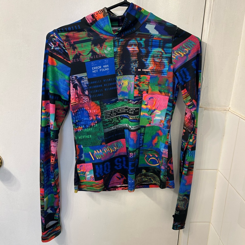 Unique cyberpunk hacker mockneck